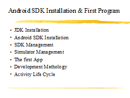 Android SDK Installation & First Program