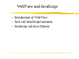 WebView and JavaScript